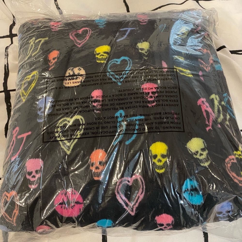 Betsy Johnson Skull Plush Throw